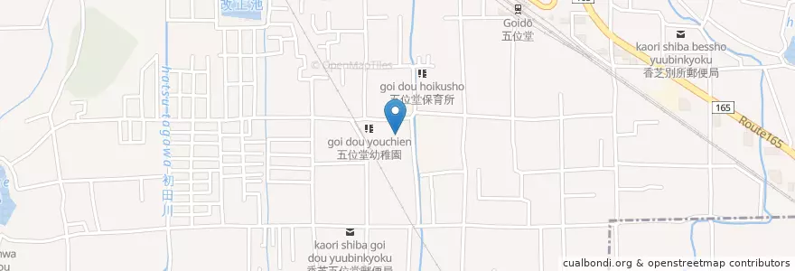 Mapa de ubicacion de 市立五位堂小学校 en اليابان, 奈良県, 香芝市.