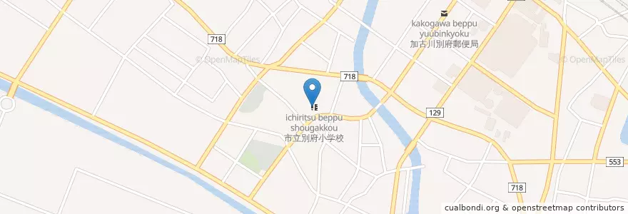 Mapa de ubicacion de 市立別府小学校 en 日本, 兵庫県, 加古川市.