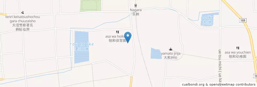 Mapa de ubicacion de 天理市立南中学校 en Jepun, 奈良県, 天理市.