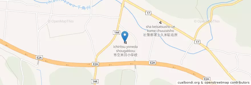 Mapa de ubicacion de 市立米田小学校 en 日本, 兵庫県, 加東市.