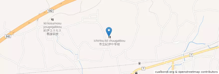 Mapa de ubicacion de 市立紀伊中学校 en 日本, 和歌山県, 和歌山市.