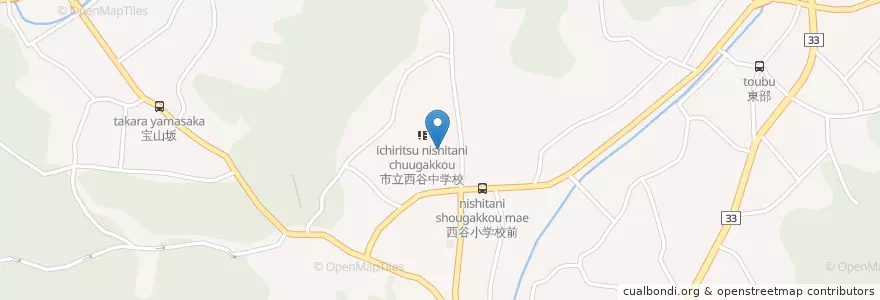 Mapa de ubicacion de 市立西谷小学校 en اليابان, 兵庫県, 宝塚市.