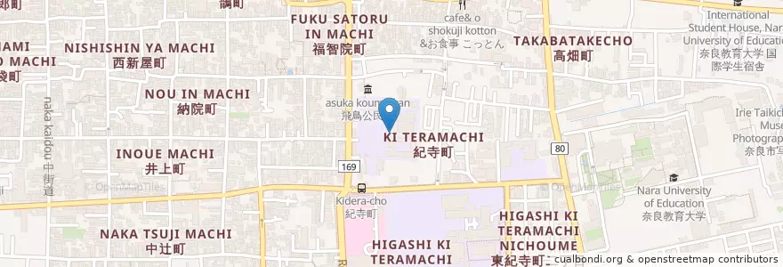 Mapa de ubicacion de 市立飛鳥小学校 en 日本, 奈良県/奈良縣, 奈良市.