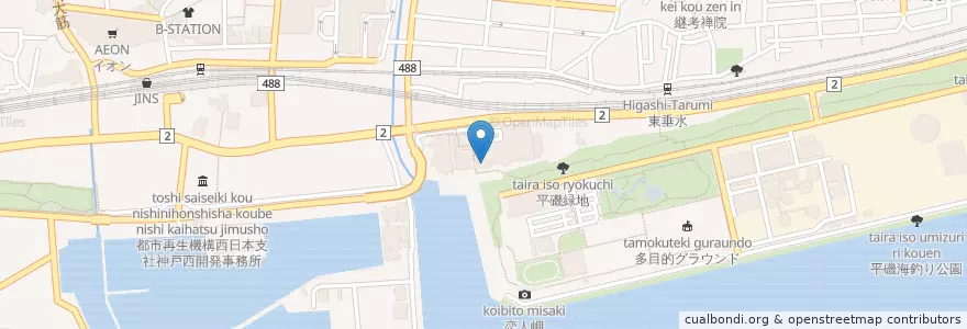 Mapa de ubicacion de 平磯児童館 en Япония, Хёго, 神戸市, 垂水区.