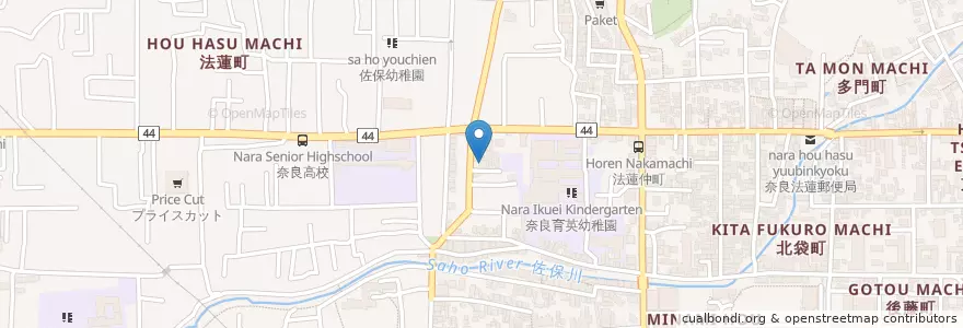 Mapa de ubicacion de 愛の園保育園 en ژاپن, 奈良県, 奈良市.