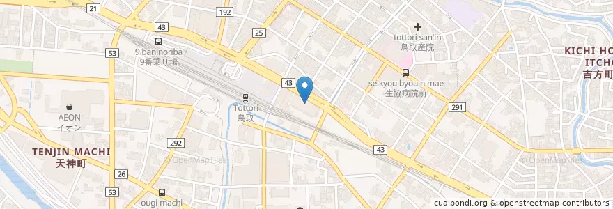 Mapa de ubicacion de 日本郵政公社監査室鳥取監査室 en اليابان, توتوري, 鳥取市.