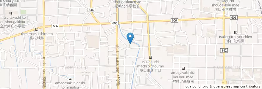 Mapa de ubicacion de 明和幼稚園 en ژاپن, 兵庫県, 尼崎市.