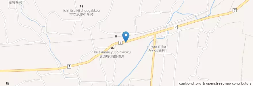 Mapa de ubicacion de 明成会向井病院 en 日本, 和歌山県, 和歌山市.