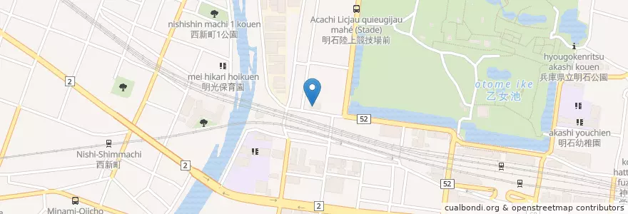 Mapa de ubicacion de 明石社会保険事務所 en Giappone, Prefettura Di Hyōgo, 明石市.