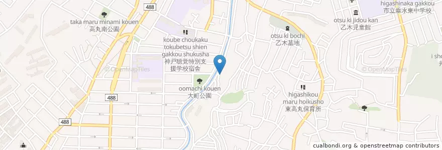 Mapa de ubicacion de 東垂水保育園 en 일본, 효고현, 고베 시, 垂水区.