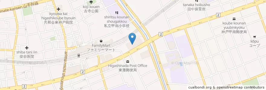 Mapa de ubicacion de 東灘区役所 en 日本, 兵库县/兵庫縣, 神户市, 東灘区.