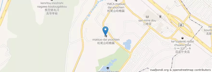 Mapa de ubicacion de 松尾台幼稚園 en Jepun, 兵庫県, 川辺郡, 猪名川町.