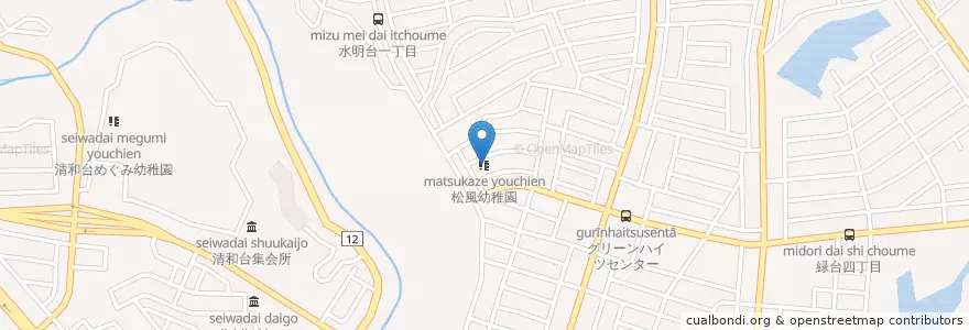 Mapa de ubicacion de 松風幼稚園 en 日本, 兵库县/兵庫縣, 川西市.