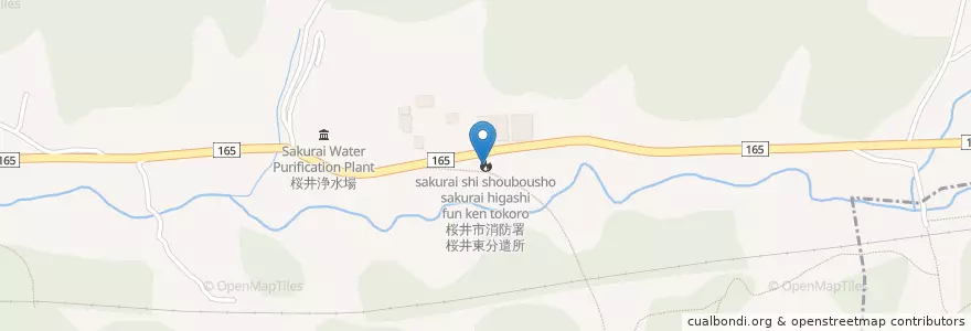 Mapa de ubicacion de 桜井市消防署桜井東分遣所 en Japón, Prefectura De Nara, 桜井市.