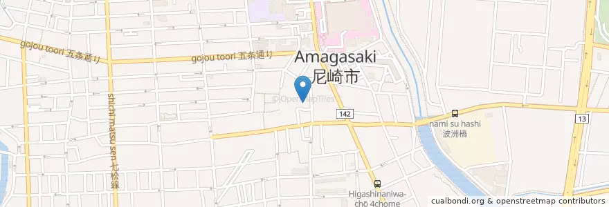 Mapa de ubicacion de 梅の花保育園 en 日本, 兵库县/兵庫縣, 尼崎市.
