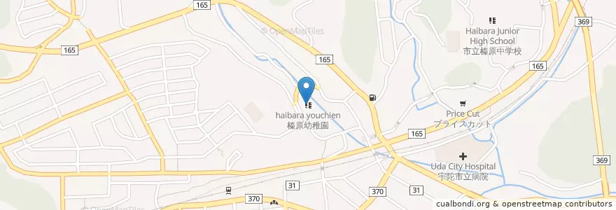 Mapa de ubicacion de 榛原幼稚園 en 日本, 奈良県, 宇陀市.