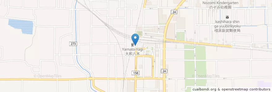 Mapa de ubicacion de 橿原警察署近鉄八木駅前交番 en Japão, 奈良県, 橿原市.