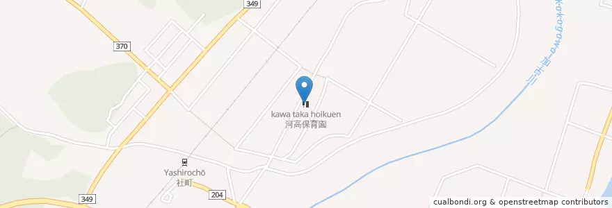 Mapa de ubicacion de 河高保育園 en 日本, 兵庫県, 加東市.