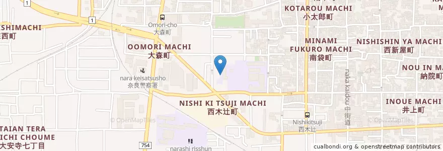 Mapa de ubicacion de 奈良市立済美幼稚園 en 日本, 奈良県, 奈良市.
