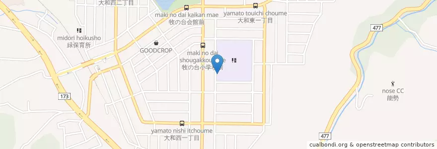 Mapa de ubicacion de 牧の台幼稚園 en اليابان, 兵庫県, 川西市.