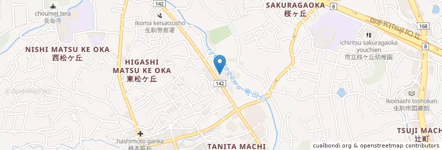 Mapa de ubicacion de 生駒郵便局 en اليابان, 奈良県, 生駒市.