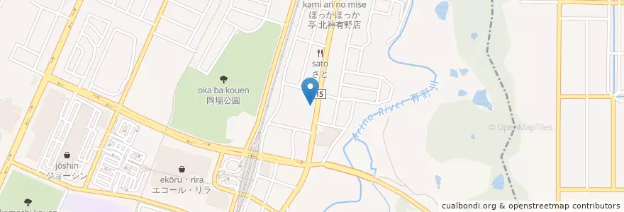 Mapa de ubicacion de 甲北病院 en اليابان, 兵庫県, 神戸市, 北区.