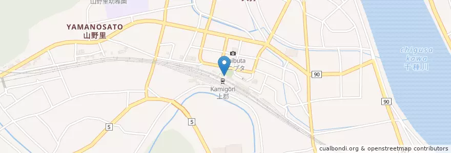 Mapa de ubicacion de 相生警察署上郡駅前交番 en Japonya, 兵庫県, 赤穂郡, 上郡町.