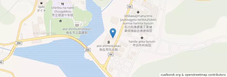 Mapa de ubicacion de 相生警察署中央通交番 en 日本, 兵庫県, 相生市.