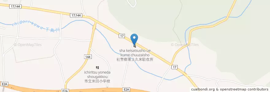 Mapa de ubicacion de 社警察署上久米駐在所 en Japão, 兵庫県, 加東市.
