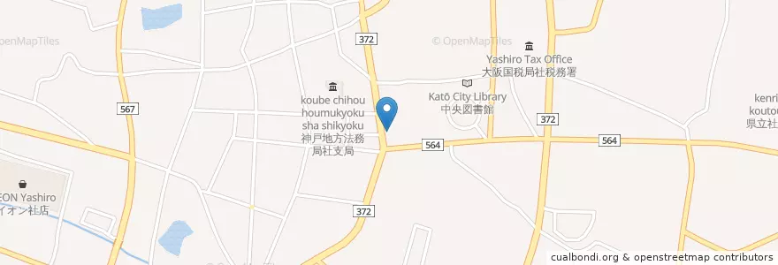 Mapa de ubicacion de 社警察署社交番 en 日本, 兵庫県, 加東市.