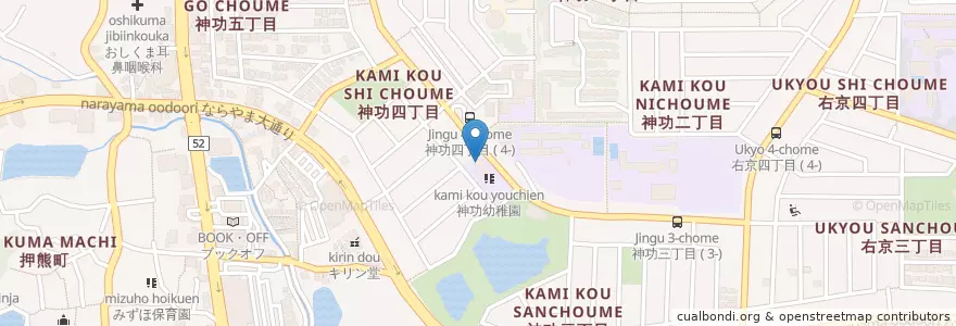 Mapa de ubicacion de 神功幼稚園 en Japon, Préfecture De Nara, 奈良市.