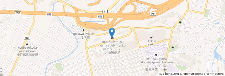 Mapa de ubicacion de 神戸ジェームス山郵便局 en Japon, Préfecture De Hyōgo, 神戸市, 垂水区.