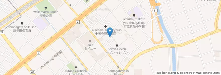 Mapa de ubicacion de 神戸二葉郵便局 en 일본, 효고현, 고베 시, 長田区.