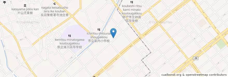 Mapa de ubicacion de 神戸六番町郵便局 en 日本, 兵库县/兵庫縣, 神户市, 兵庫区.