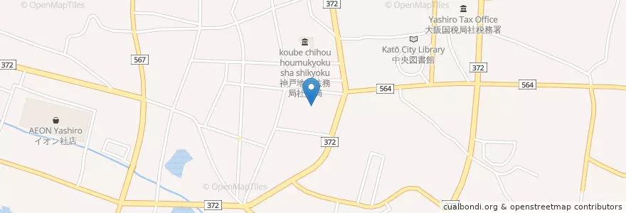 Mapa de ubicacion de 神戸地方裁判所社支部 en 日本, 兵庫県, 加東市.
