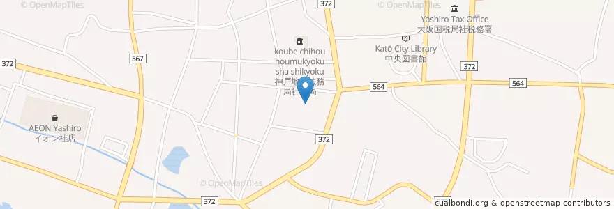 Mapa de ubicacion de 神戸地方裁判所社簡易裁判所 en 日本, 兵庫県, 加東市.