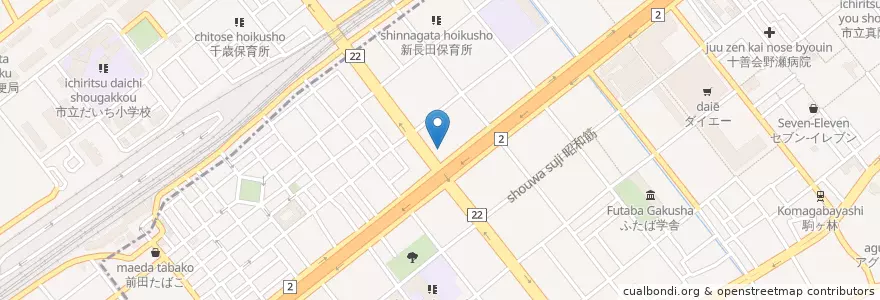 Mapa de ubicacion de 神戸大橋郵便局 en Jepun, 兵庫県, 神戸市, 須磨区, 長田区.