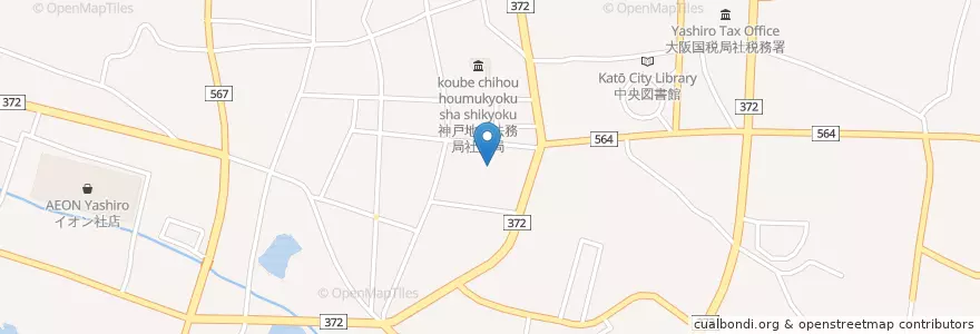 Mapa de ubicacion de 神戸家庭裁判所社支部 en 日本, 兵庫県, 加東市.