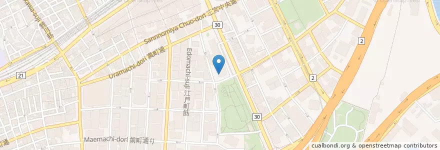 Mapa de ubicacion de 神戸市役所内郵便局 en Japonya, 兵庫県, 神戸市, 中央区.