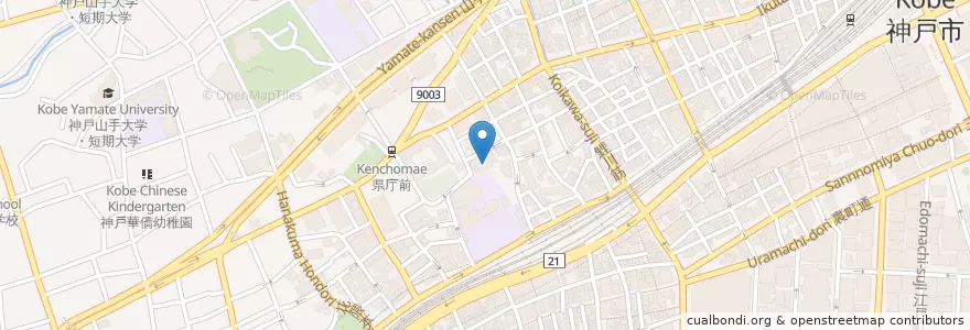 Mapa de ubicacion de 神戸幼稚園 en Japan, Hyogo Prefecture, Kobe, Chuo Ward.