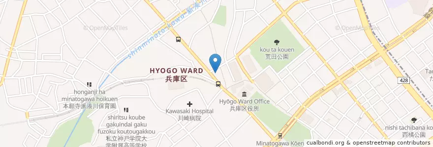 Mapa de ubicacion de 神戸東山郵便局 en 일본, 효고현, 고베 시, 兵庫区.