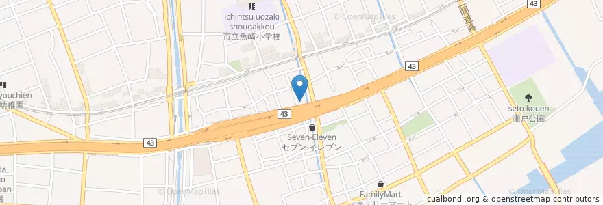 Mapa de ubicacion de 神戸魚崎郵便局 en Japan, Präfektur Hyōgo, 神戸市, 東灘区.