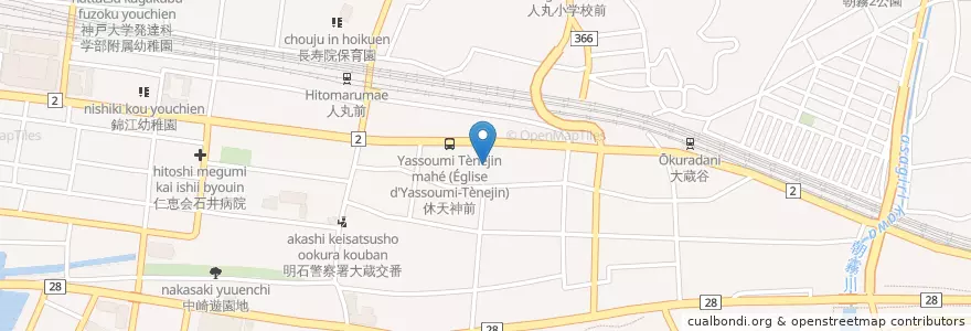 Mapa de ubicacion de 稲爪保育園 en اليابان, 兵庫県, 明石市.