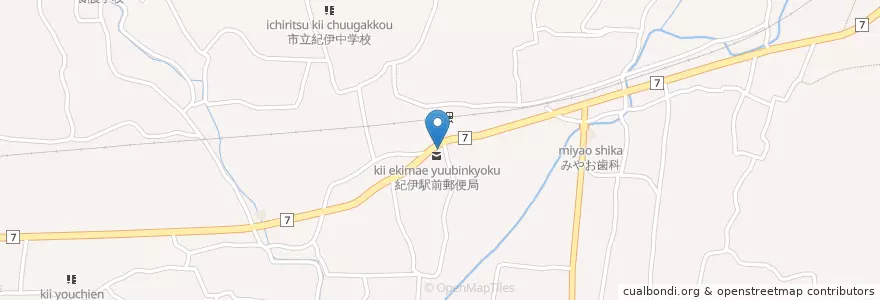 Mapa de ubicacion de 紀伊駅前郵便局 en Japan, Präfektur Wakayama, 和歌山市.