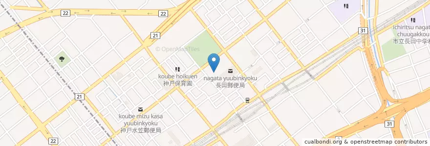Mapa de ubicacion de 細田児童館 en Япония, Хёго, 神戸市, 長田区.