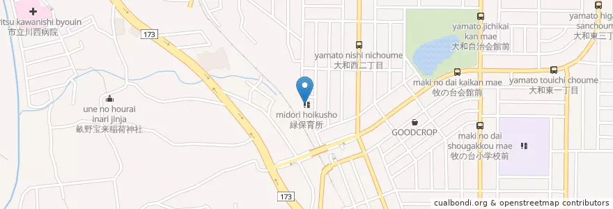 Mapa de ubicacion de 緑保育所 en 일본, 효고현, 川西市.