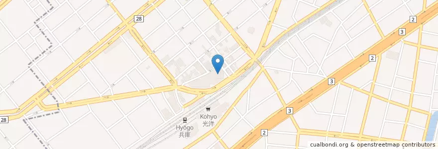 Mapa de ubicacion de 羽坂保育所 en Jepun, 兵庫県, 神戸市, 兵庫区.