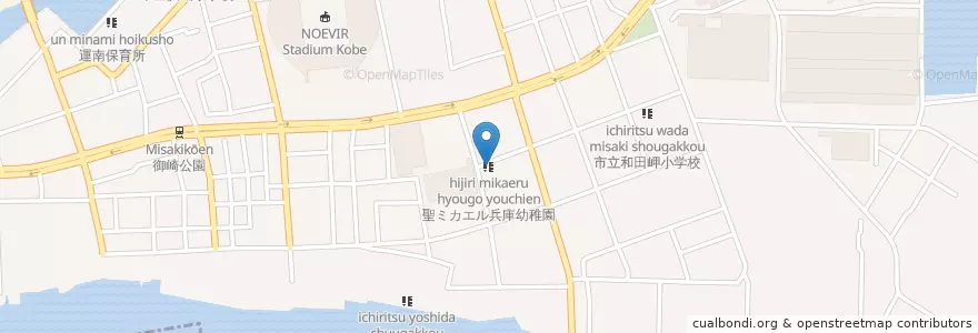 Mapa de ubicacion de 聖ミカエル兵庫幼稚園 en Japão, 兵庫県, 神戸市, 兵庫区.