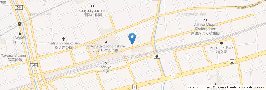 Mapa de ubicacion de 芦屋セントマリア病院 en 日本, 兵库县/兵庫縣, 芦屋市.