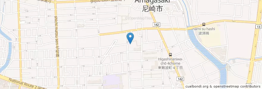 Mapa de ubicacion de 若葉保育園 en Jepun, 兵庫県, 尼崎市.